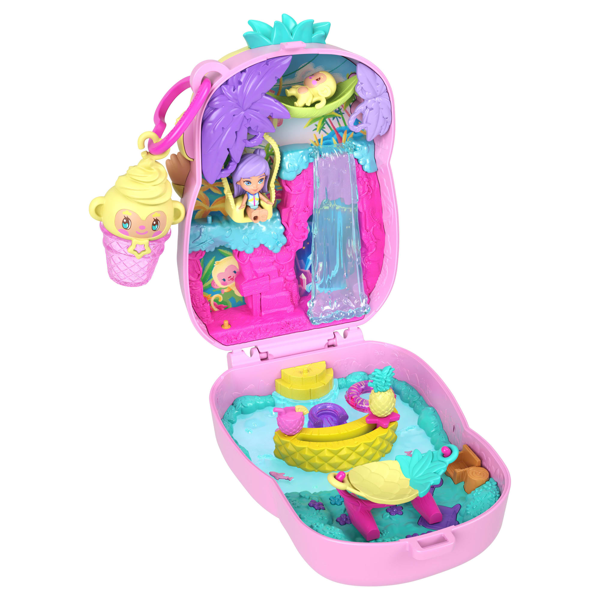 Polly Pocket-Coffret Ananas et Ouistiti-Jouet de Voyage