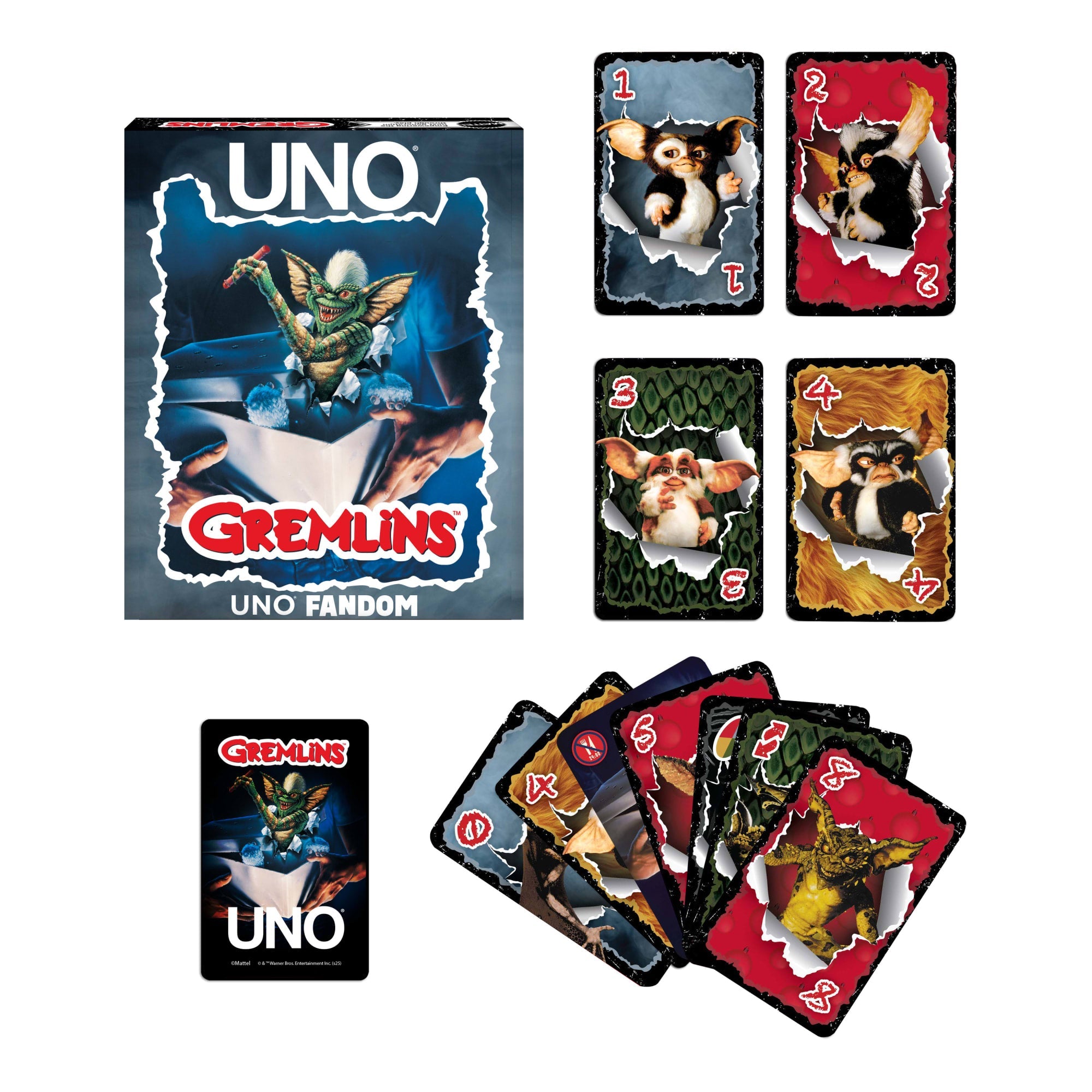 UNO Fandom Gremlins Card Game For Kids, Adults & Families, Travel & Camping For 2-10 Players
