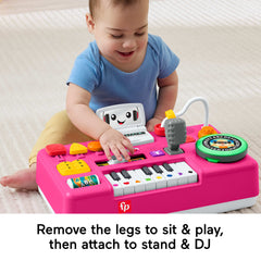Fisher-Price Laugh & Learn Mix & Learn DJ Table, Baby & Toddler Musical Learning Toy, Pink