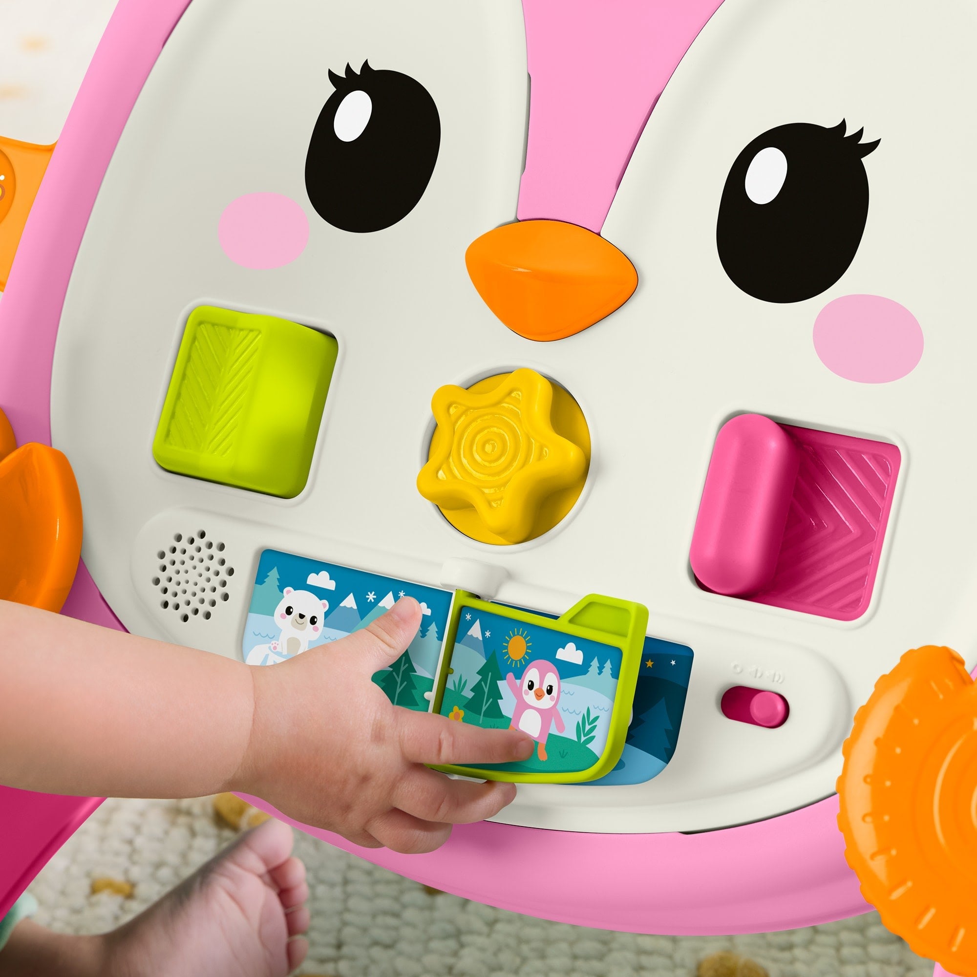 Fisher-Price Andadera para Bebés Andadera Musical Pingüino Rosa