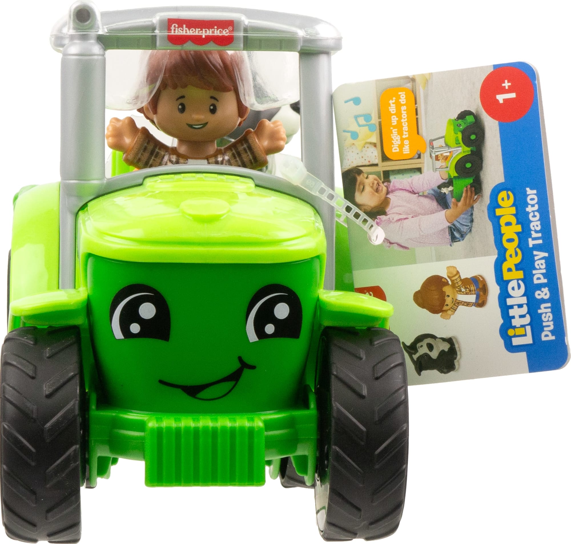 Fisher-Price Little People Tracteur à Pousser, Multilingue