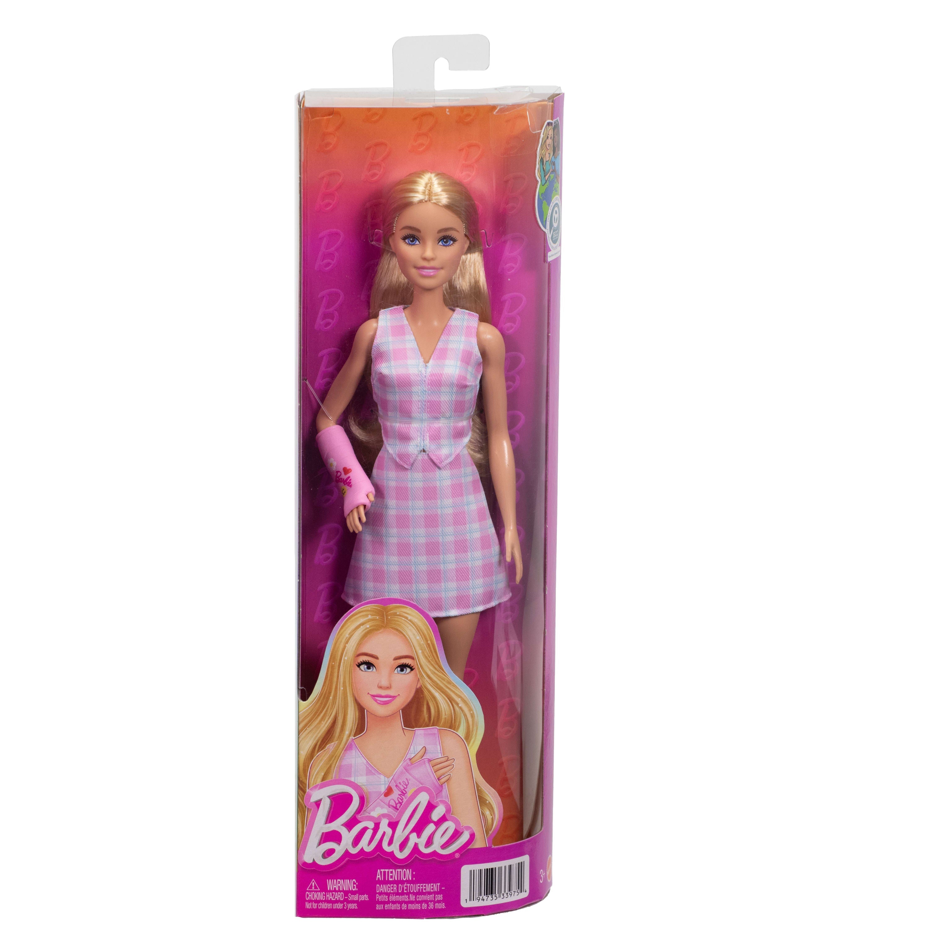 Barbie Style Boneca Barbie Fashionista Vestido Rosa e Gesso