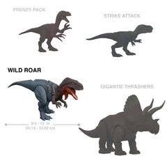Jurassic World Wild Roar Dinosaur Figures With Attack Action, Light And Sound, Digital Scan Code