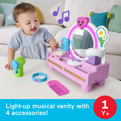 Fisher-Price Laugh & Learn Let's Get Ready Vanity Musical Playset For Baby & Toddler, 4 Play Pieces