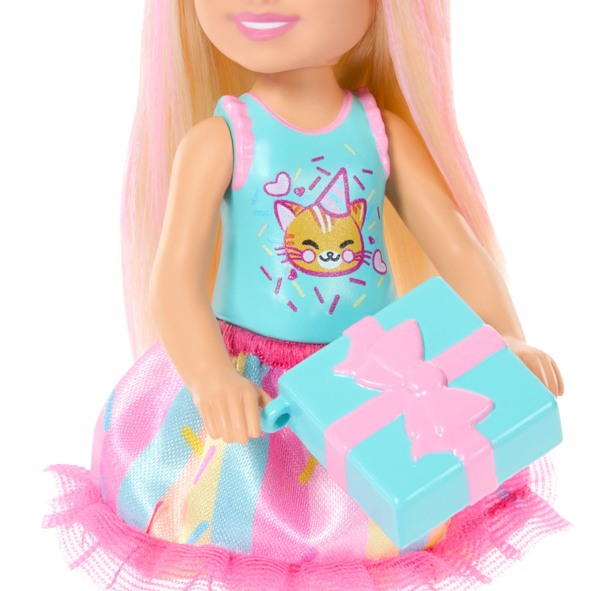 Barbie Family Muñeca Chelsea Cumpleañera Falda Rosa
