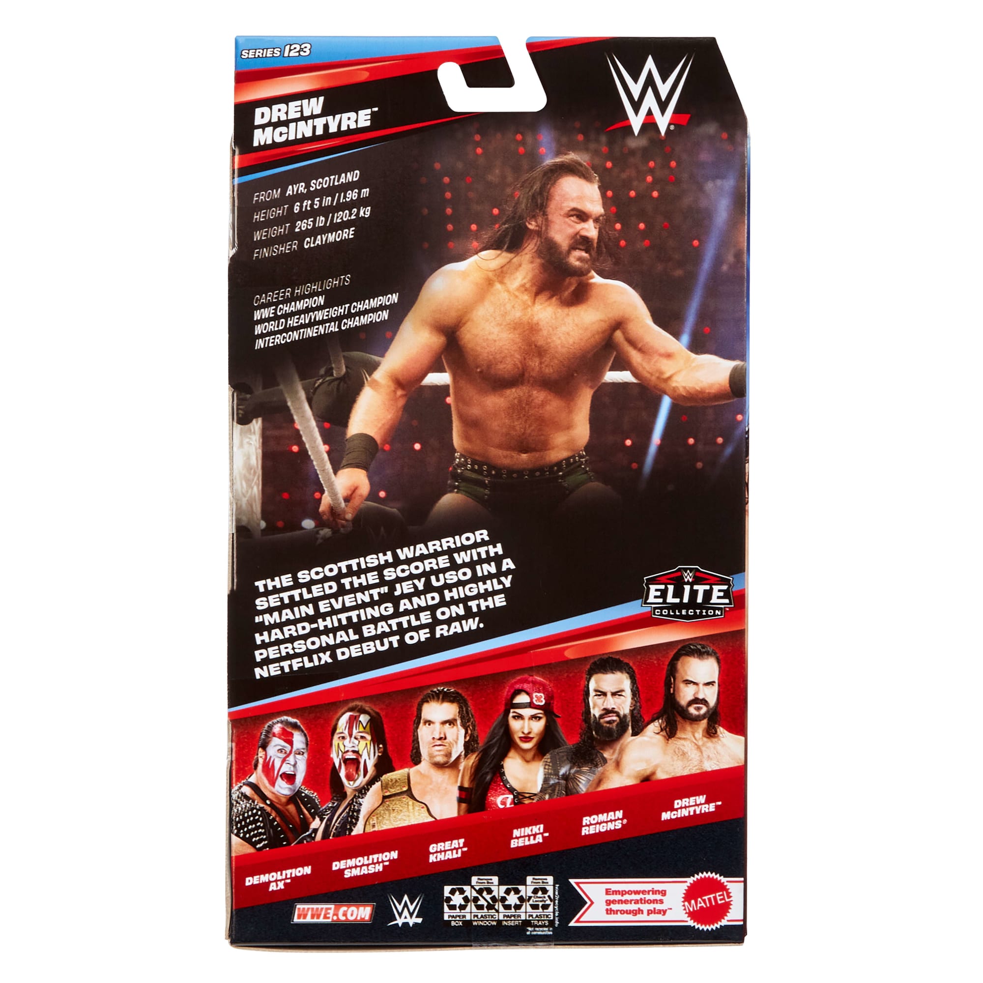WWE Elite Drew Mcintyre Action Figure, Series #123 Set, 6-Inch Collectible With Accessories