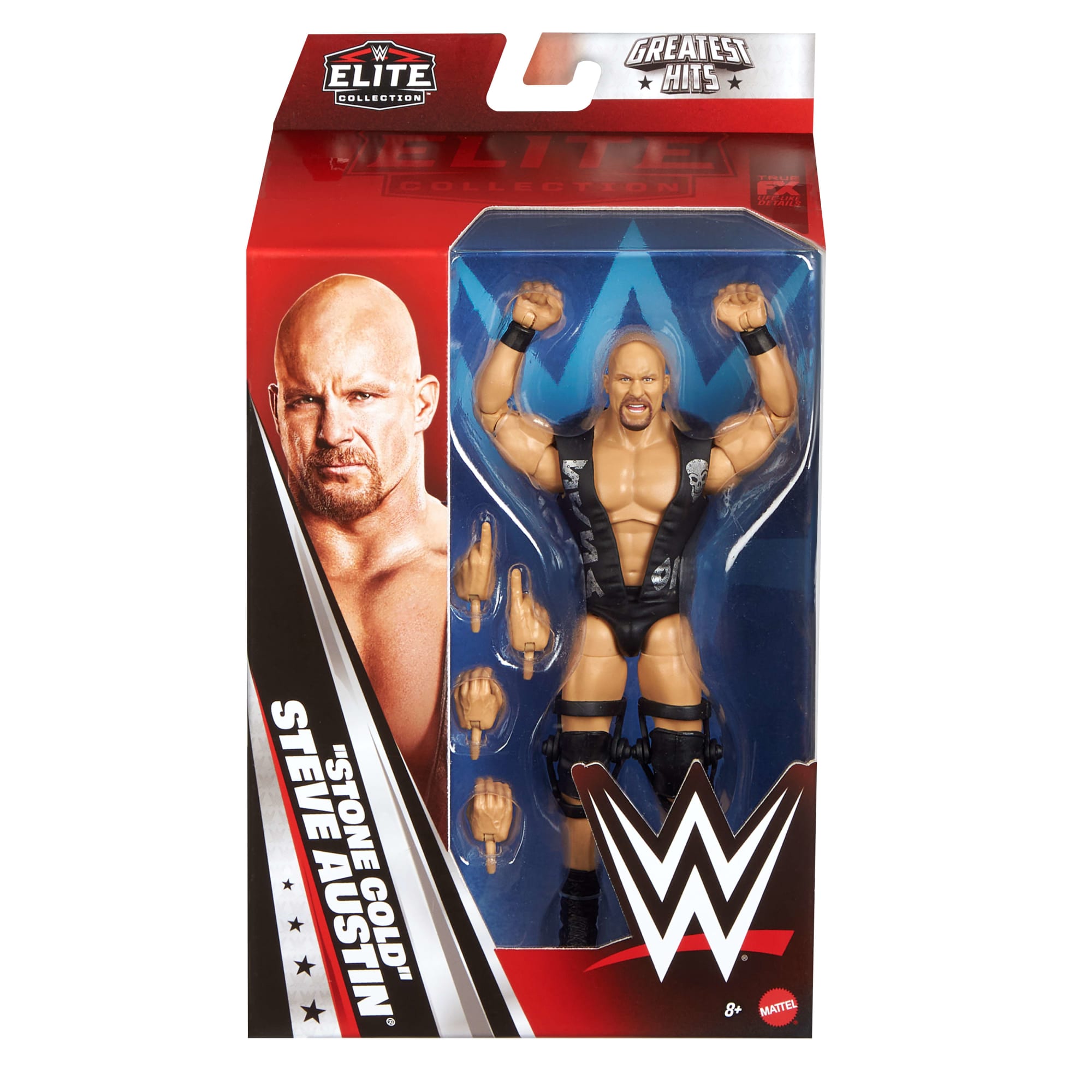 WWE Elite Stone Cold Steve Austin Action Figure, Greatest Hits 2025 Set, 6-Inch Collectible & Accessories