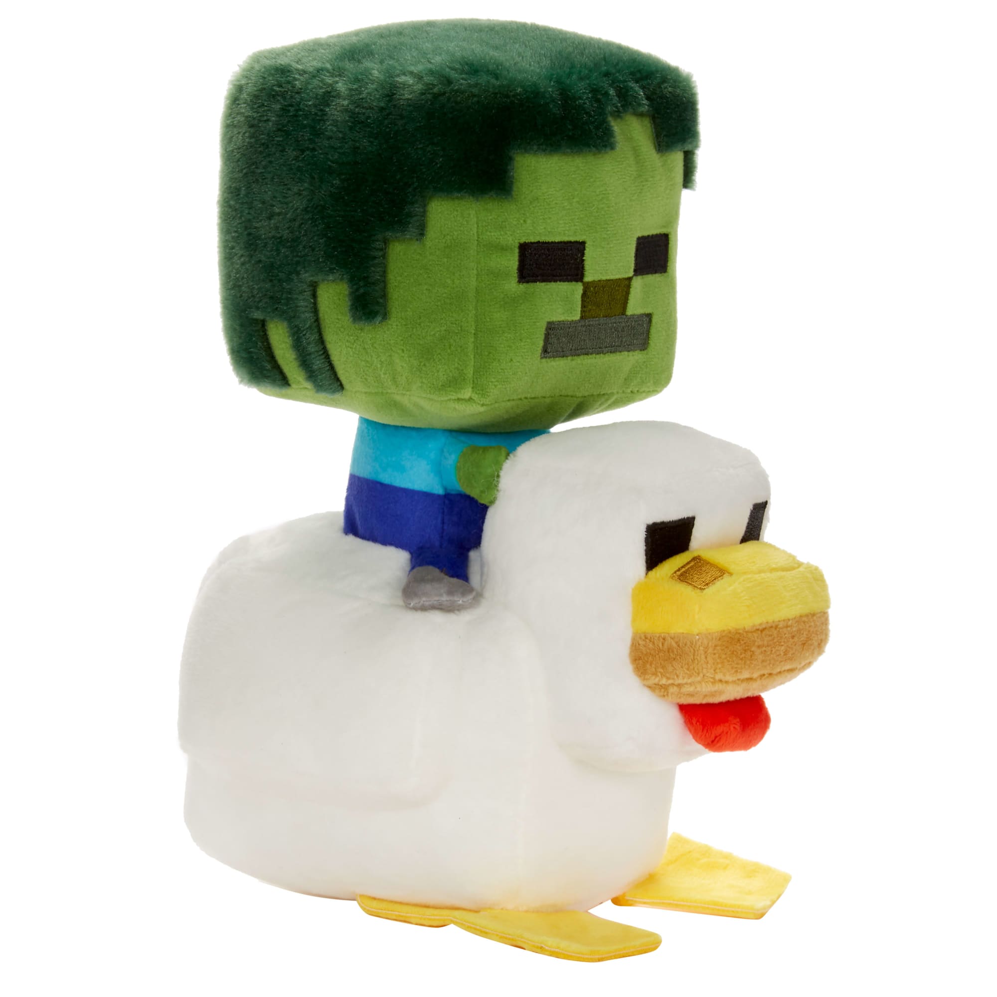 Minecraft Plush Zombie Chicken Jockey Toy, 8-inch Soft Doll inspired By The Video Game Character