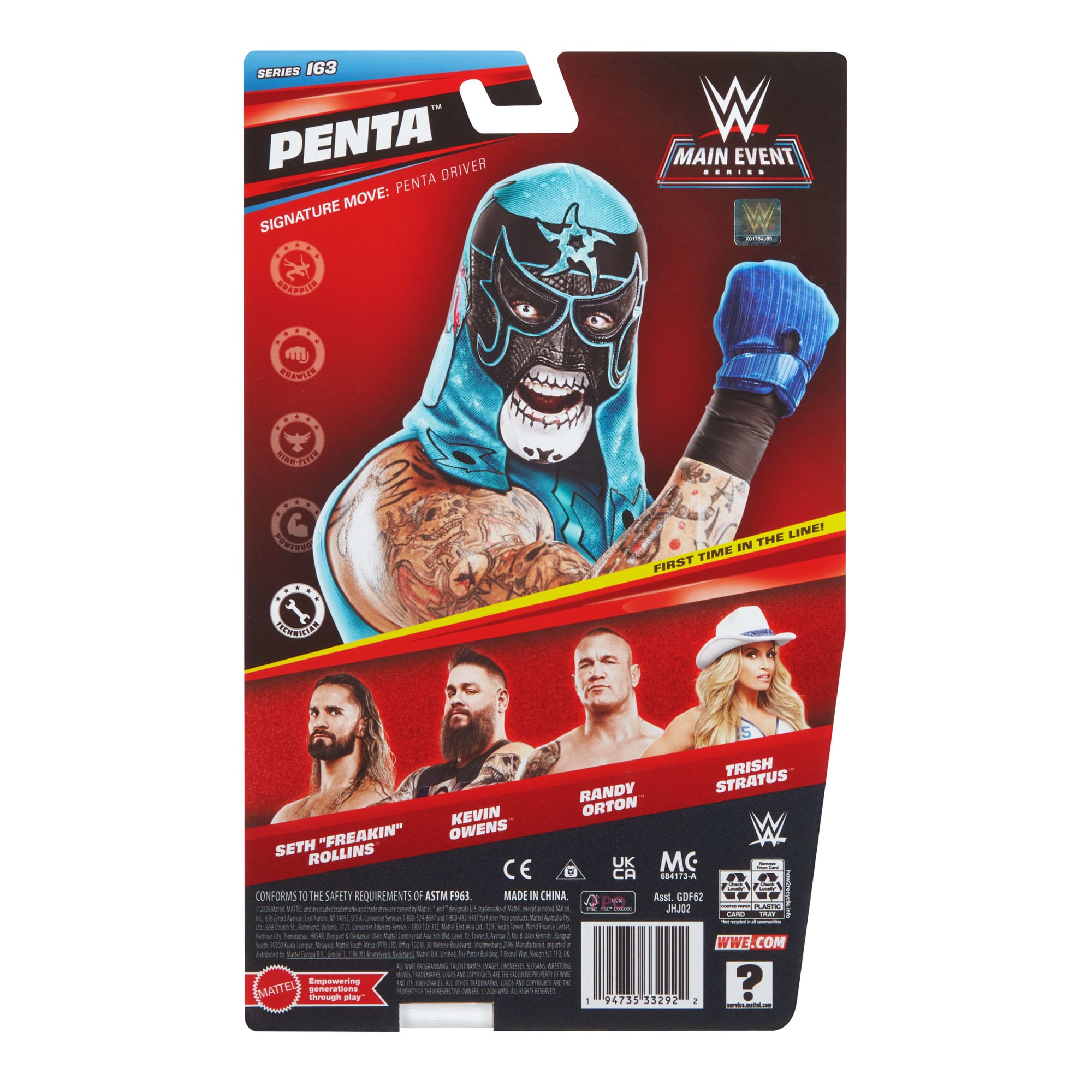 WWE Penta Action Figure, Main Event Series #163, 6-Inch Collectible With Articulation