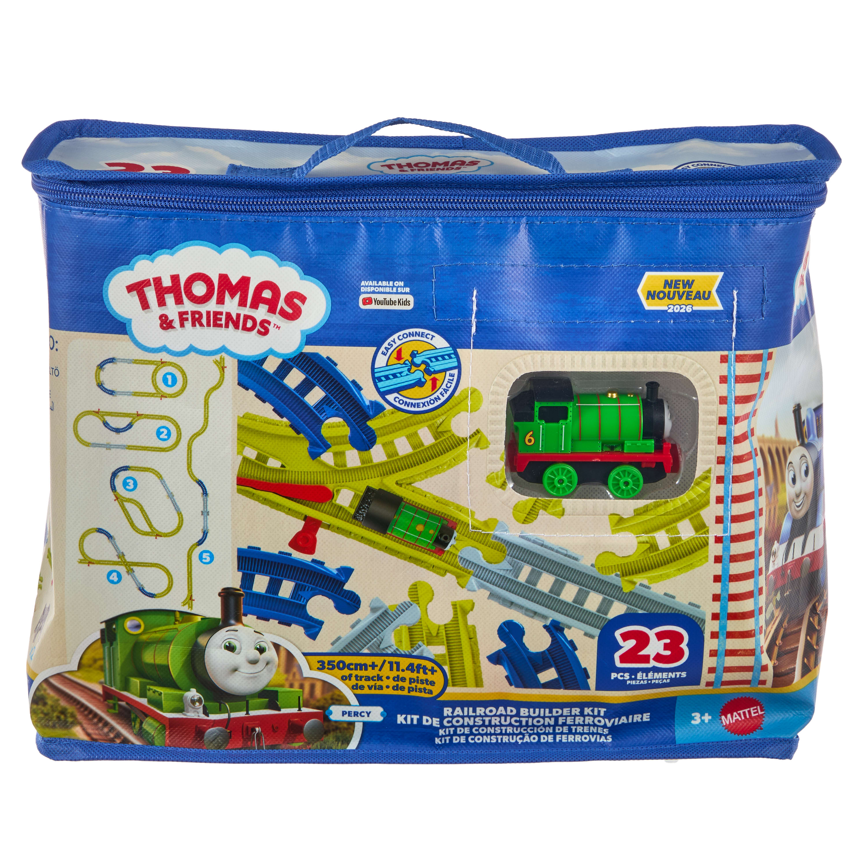 Thomas & Friends From Fisher-Price Easy Connect Track Kit, 22 Pieces, Percy Engine & Reusable Bag