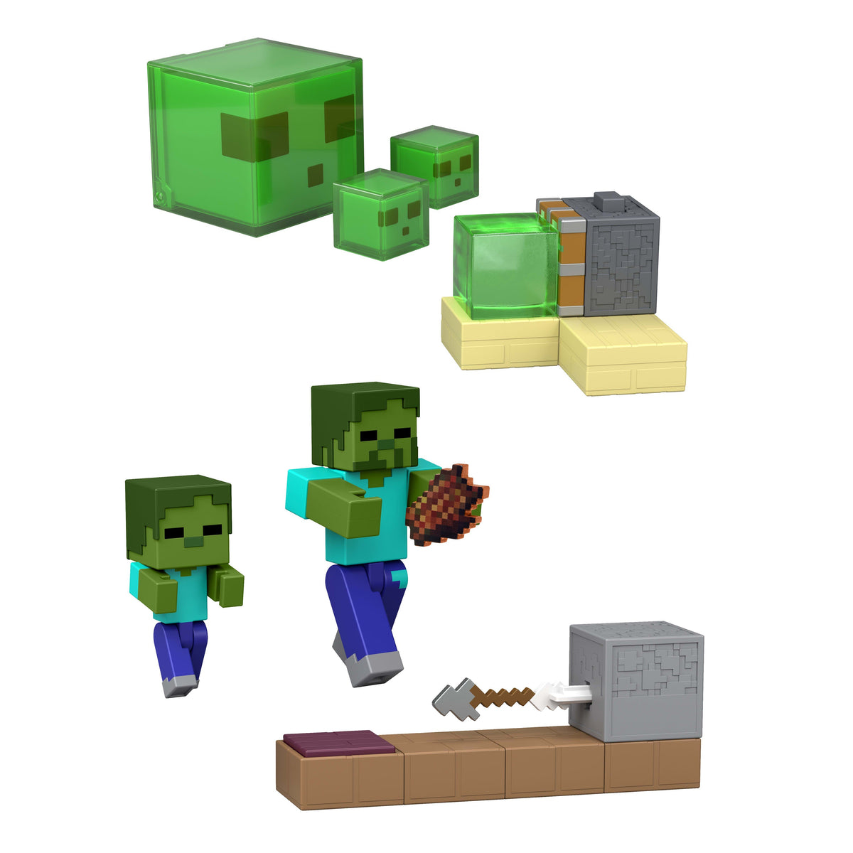 Minecraft Vanilla Figura de Ação de 3,25 polegadas com mecanismo de ativação por redstone