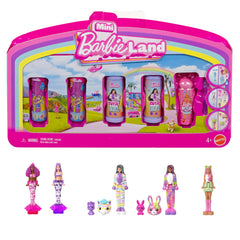 Barbie Mini Barbie Land 5 Dolls Reveal Pack, 1.5-Inch Mini Dolls With Surprise Reveal & Sensory Play Piece