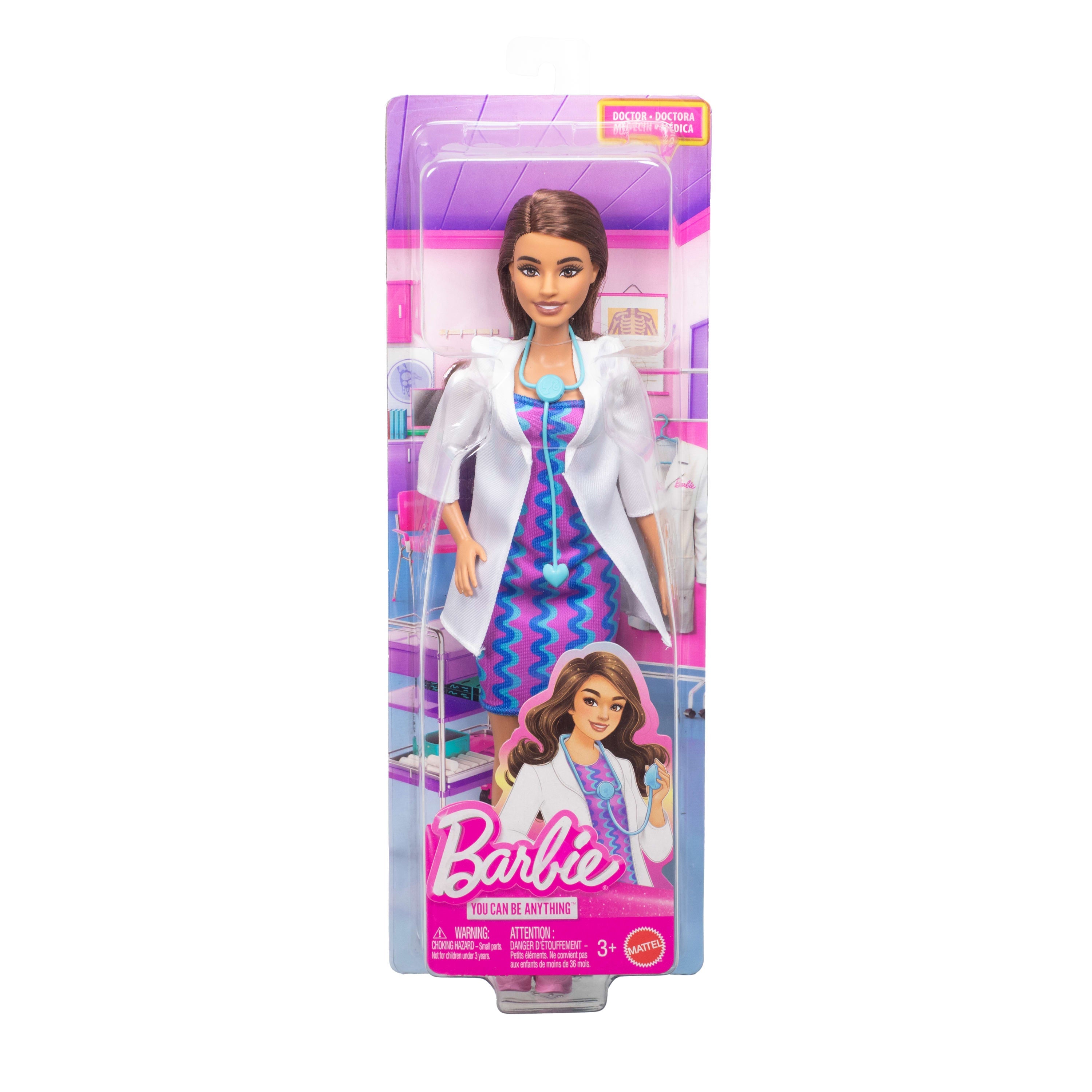 Barbie Profissões Boneca Doutora com Vestido Azul