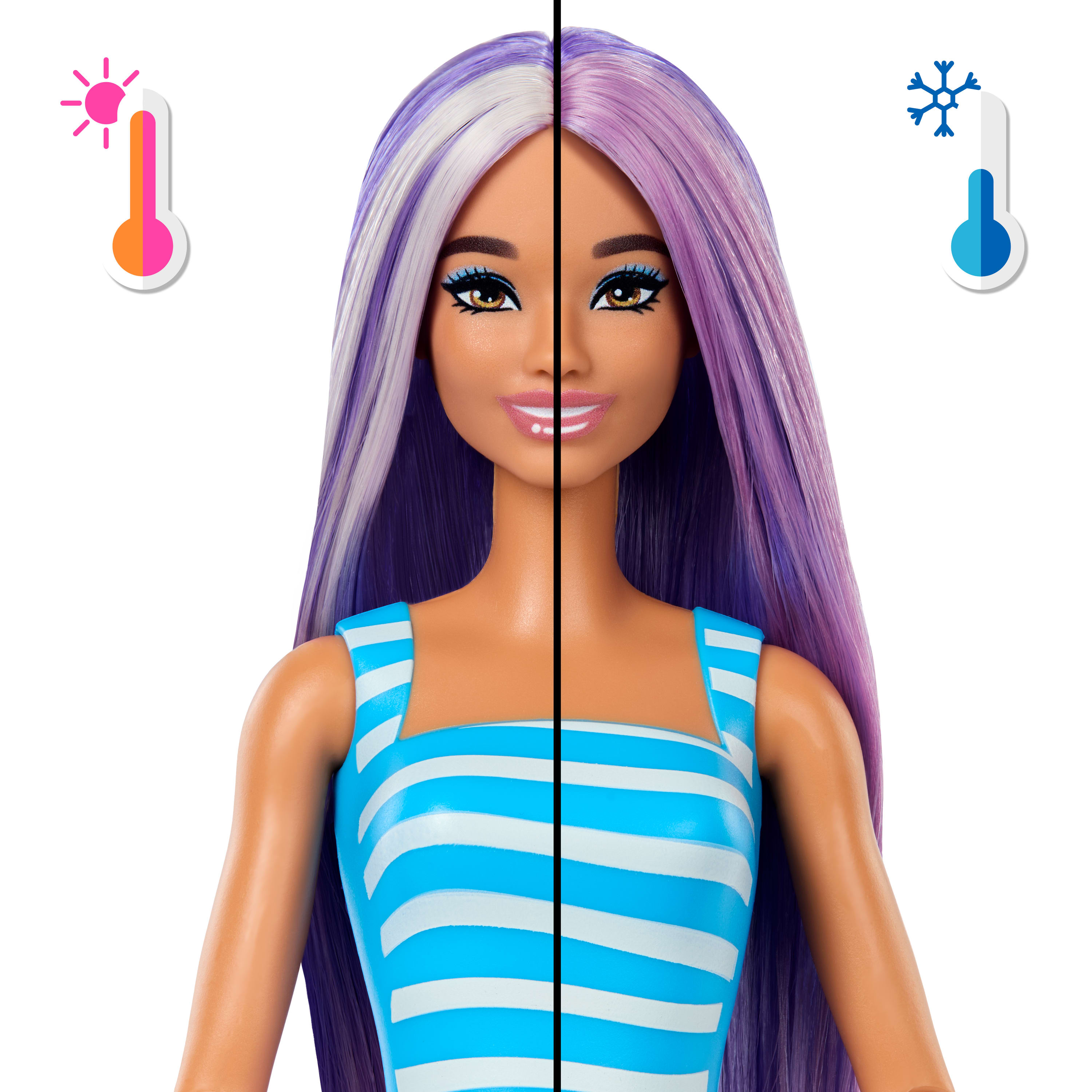 Barbie Pop Reveal Doll & Accessories, Sea Slushy Series Fashion Doll, Pet, Slime & Color Change