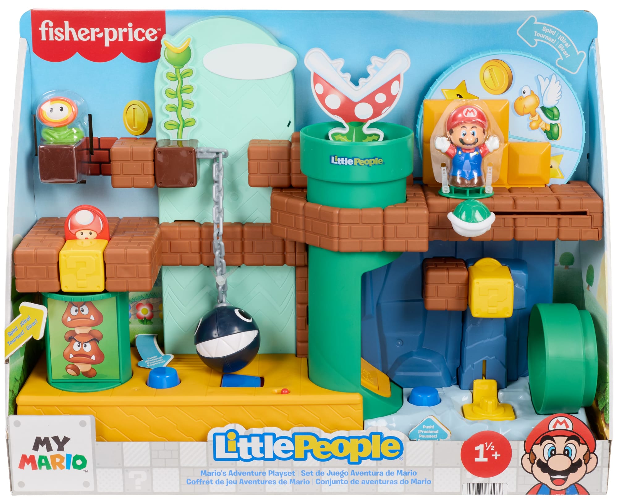 Little People Mario Bros Brinquedo para Bebês FP Little People Playset Mundo Do Mario Bros