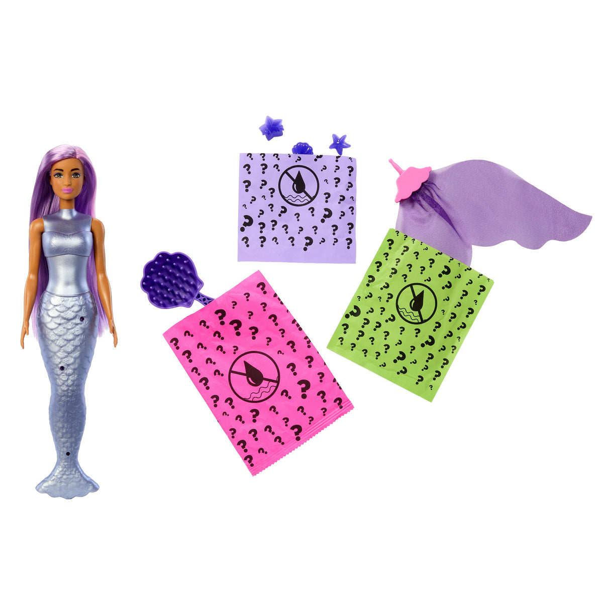 Barbie Color Reveal Mermaid Series Doll & Accessories With 6 Surprises