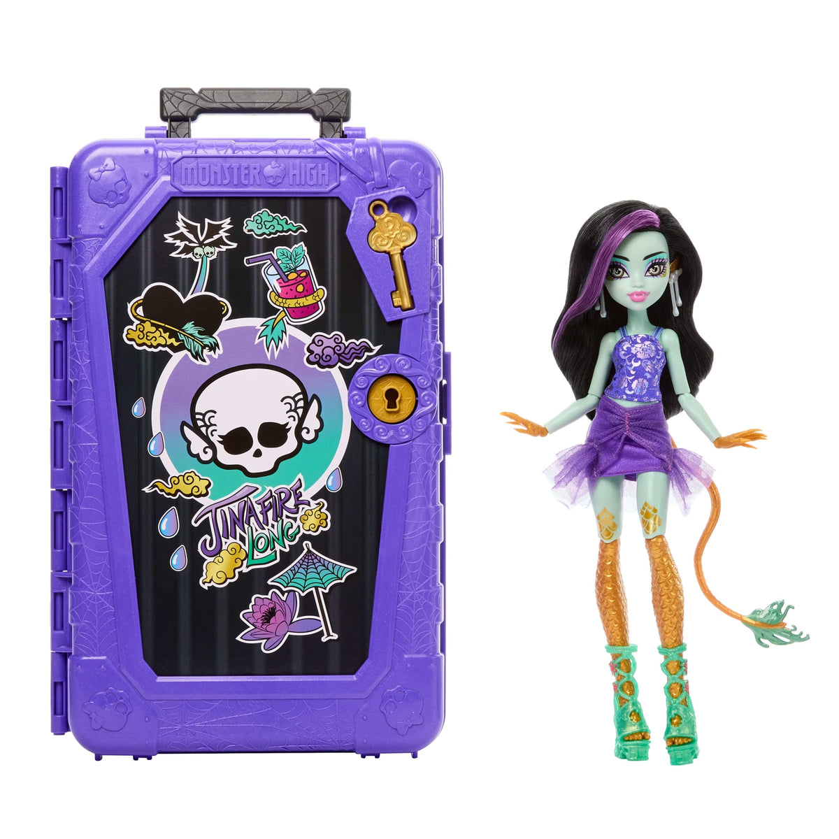 Monster High Skulltimate Secrets Gore-Geous Oasis Playset, Jinafire Long Doll And Accessories