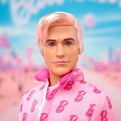 Barbie The Movie Ken Collectible Doll, Ryan Gosling As Ken Wearing Pink Jumpsuit With “B” Detail