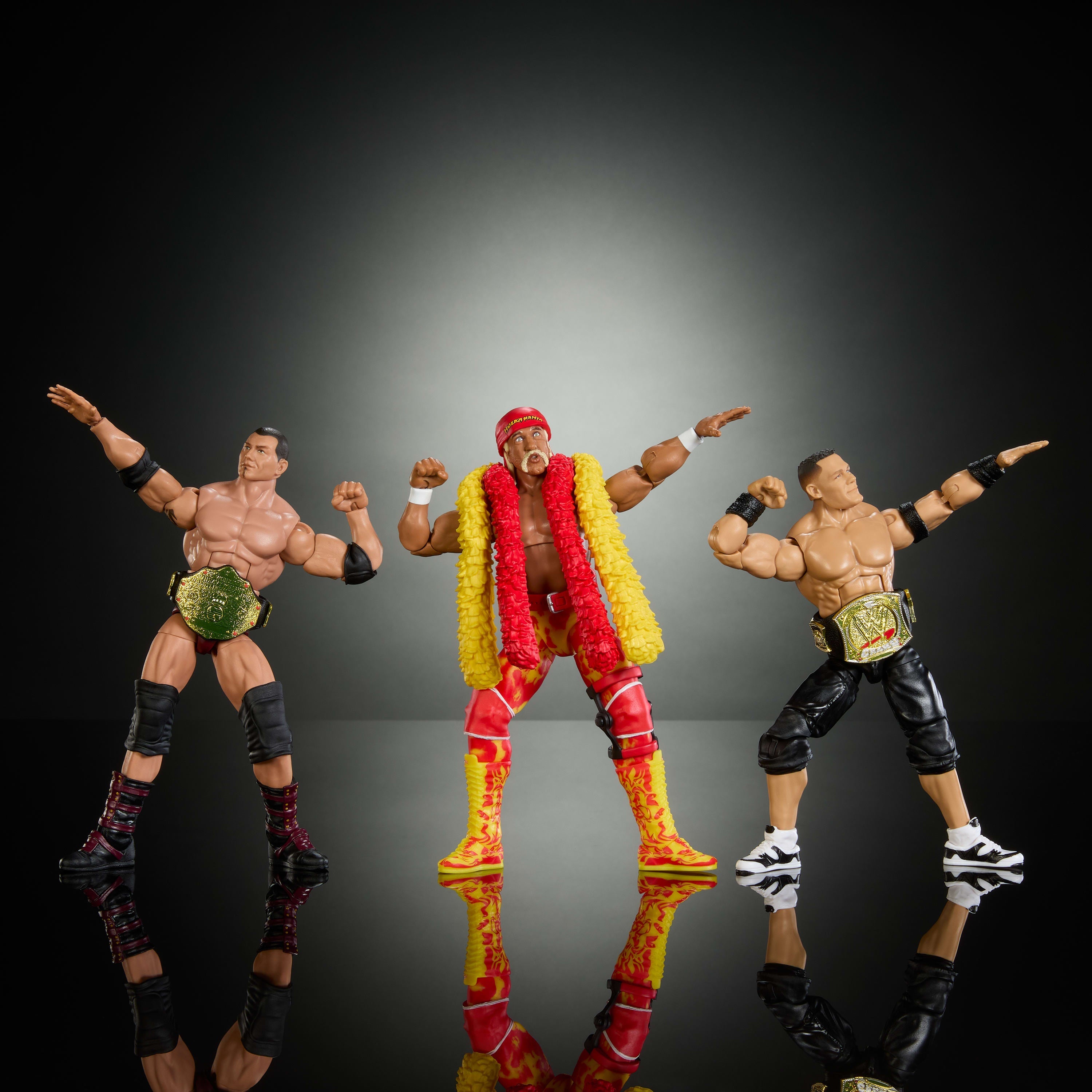 WWE Elite Hulk Hogan John Cena Batista Action Figures, 6-Inch Collectible Set With Articulation & Accessories