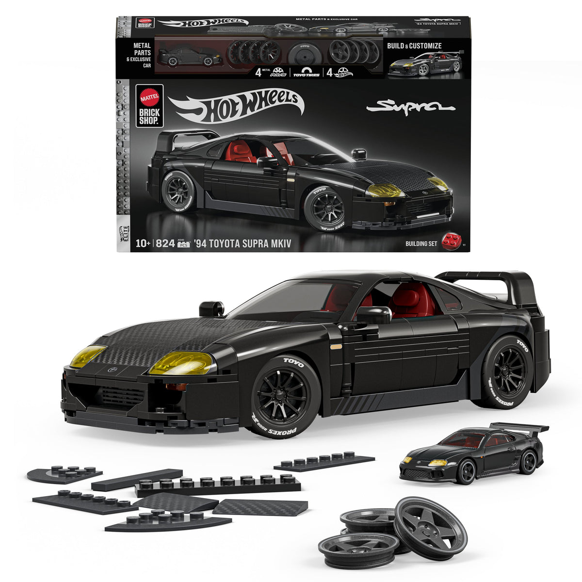 Mattel Brick Shop Hot Wheels ’94 Toyota Supra Mkiv Building Toy Kit