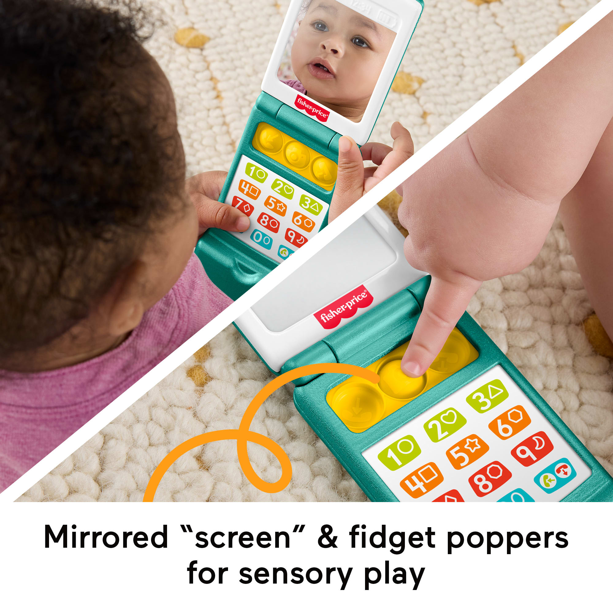 Fisher-Price Laugh & Learn Flip Phone, Baby & Toddler Musical Learning Activity Toy