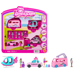 Barbie Mini Barbie Land 4-Pack Doll & Vehicle Set, 4 1.5-Inch Dolls, 4 Toy Vehicles & Accessories