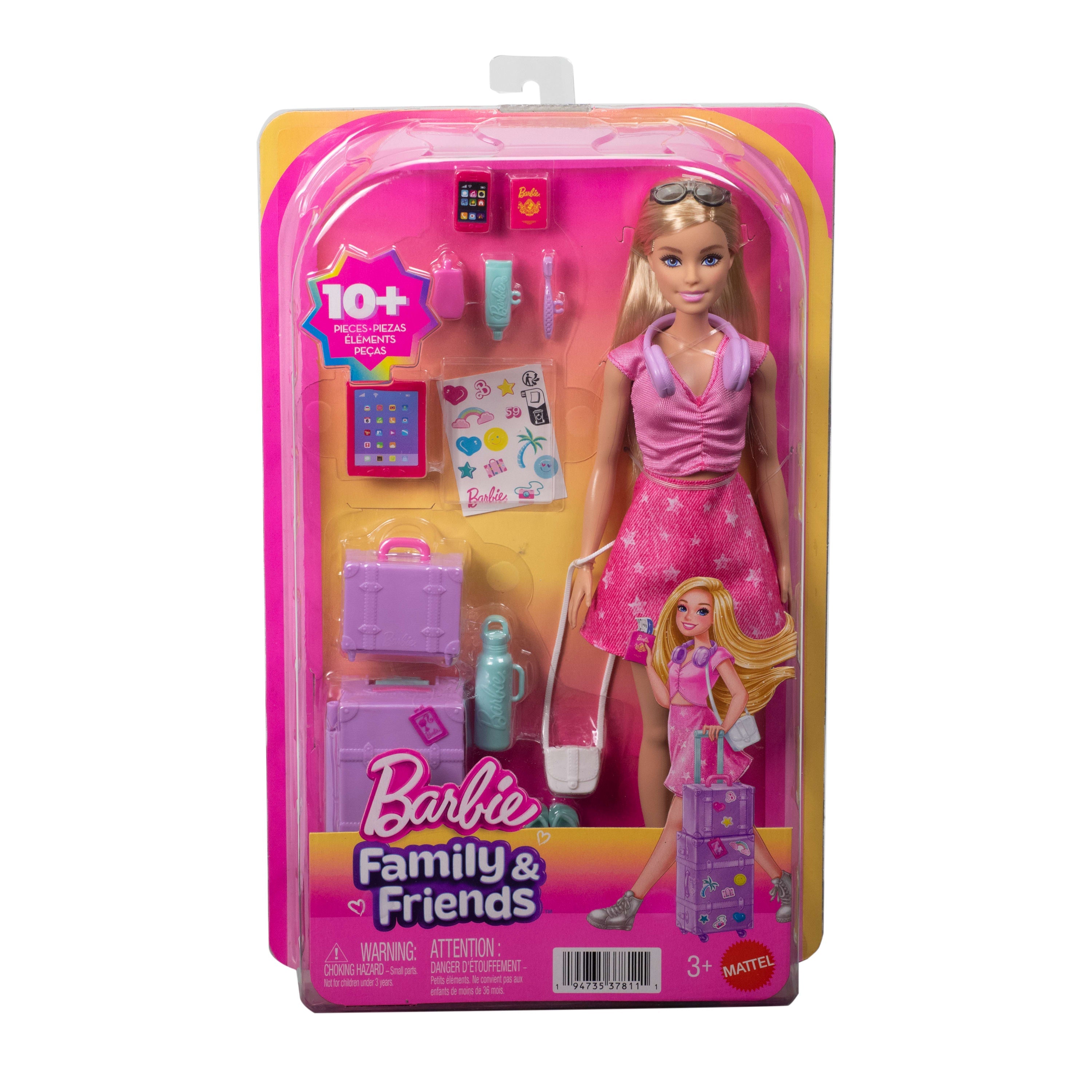 Barbie Family & Friends Limitless Adventure ‘Malibu’ Fashion Doll With 10+ Travel-Themed Accessories