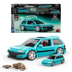 Mattel Brick Shop Hot Wheels Custom ’90 Honda Civic Ef Building Toy Kit (248 Pieces), For Collectors