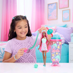 Barbie Pop Reveal Doll & Accessories, Sea Slushy Series Fashion Doll, Pet, Slime & Color Change