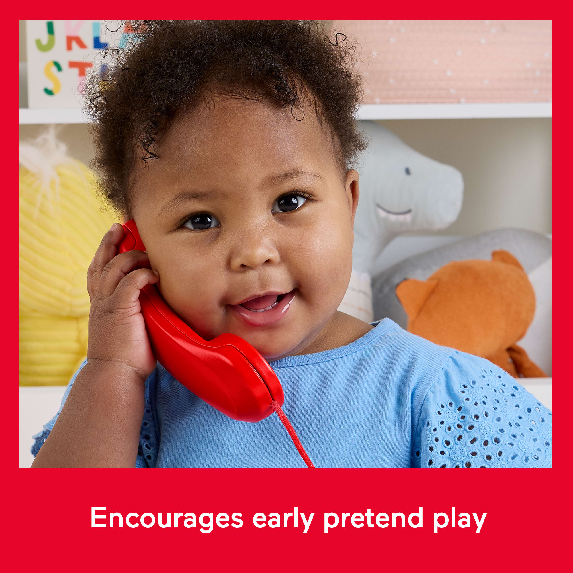 Fisher-Price Red Chatter Telephone Baby & Toddler Pull Toy, Mattel 80th Anniversary Edition