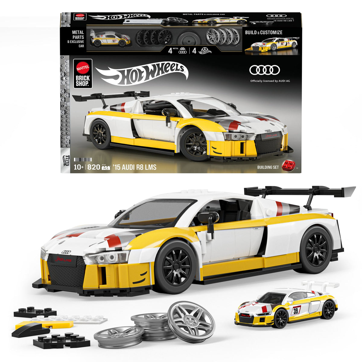 Mattel Brick Shop Hot Wheels Juguete de Construcción Elite ’15 Audi R8 LMS