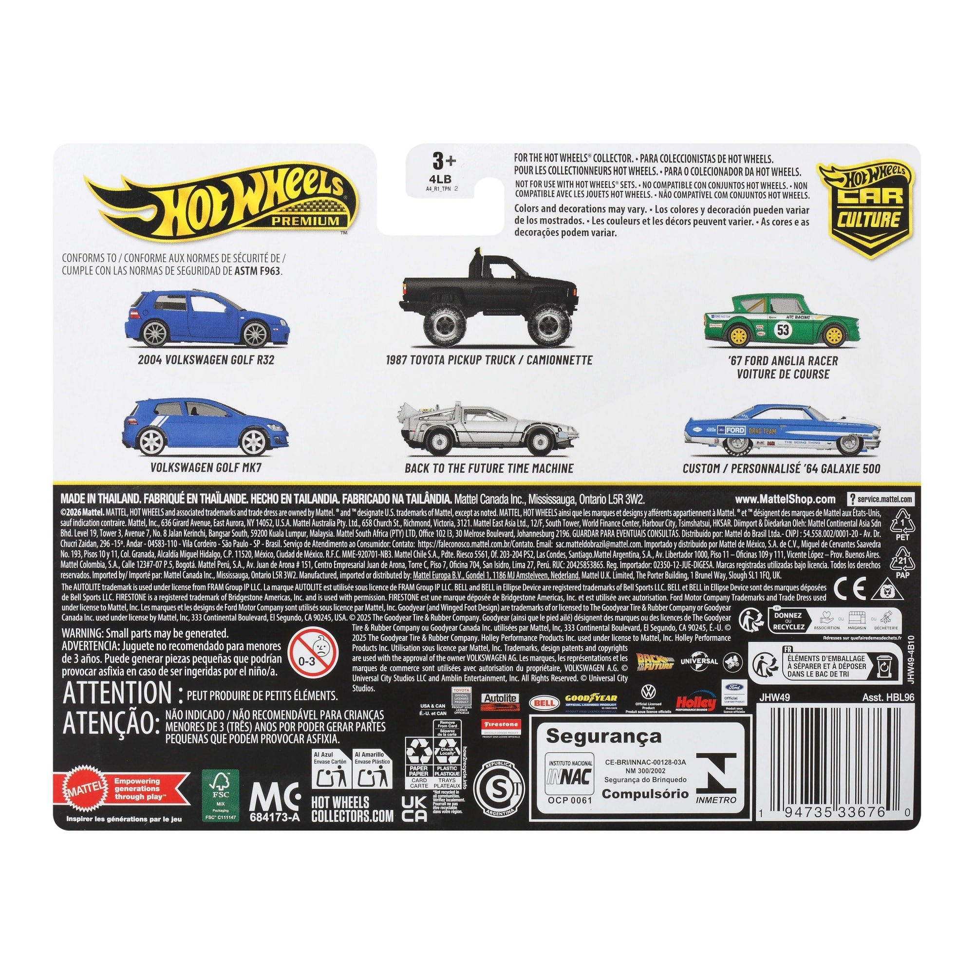 Hot Wheels Premium Kultowe auta 2-pak VW Golf R32 (2004) + Volkswagen Golf Mk7 Samochody 1:64 Zestaw autek Zabawki 3+