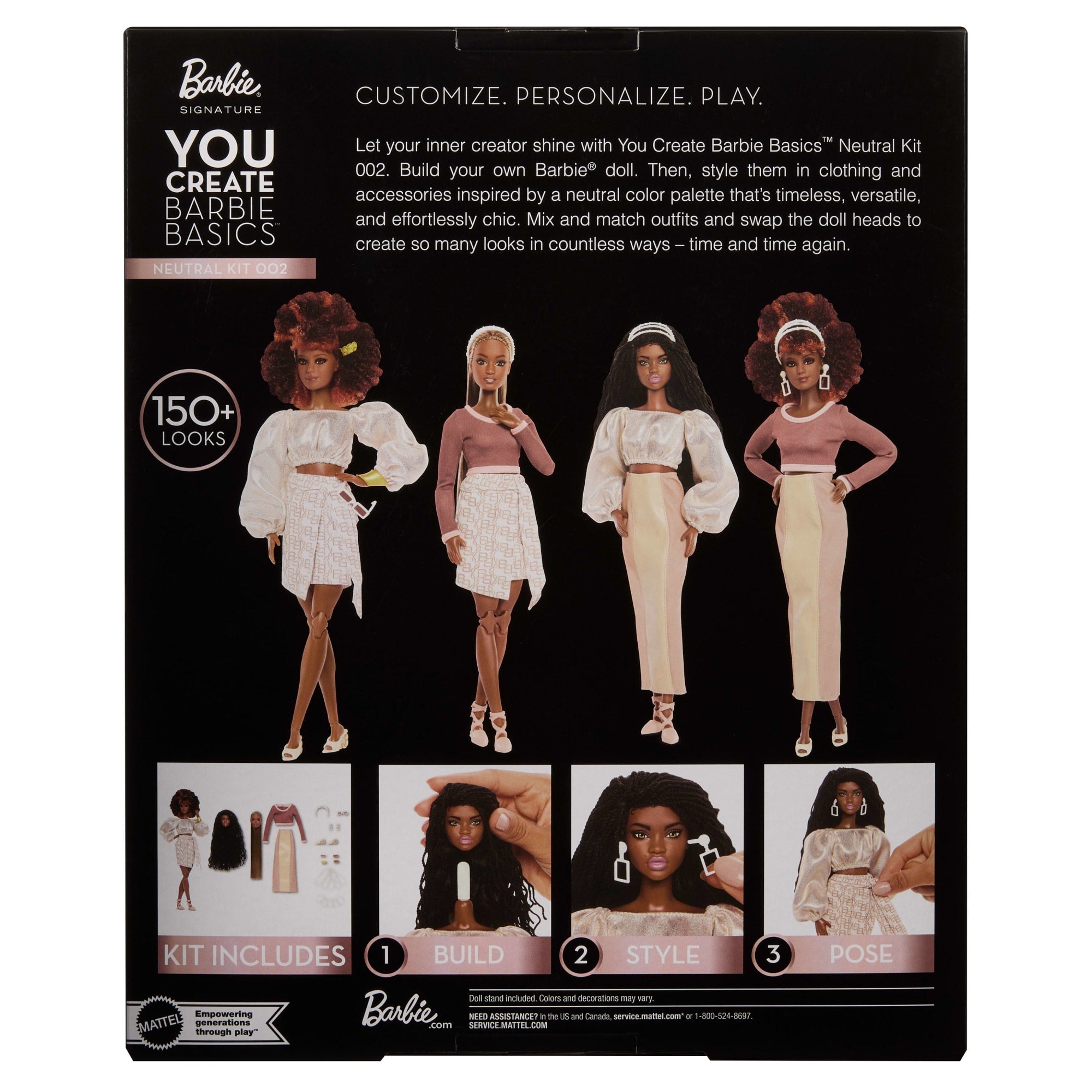 Barbie You Create Barbie Basics Neutral Kit 002, Customizable Fashion Doll & Universal-Fit Clothing
