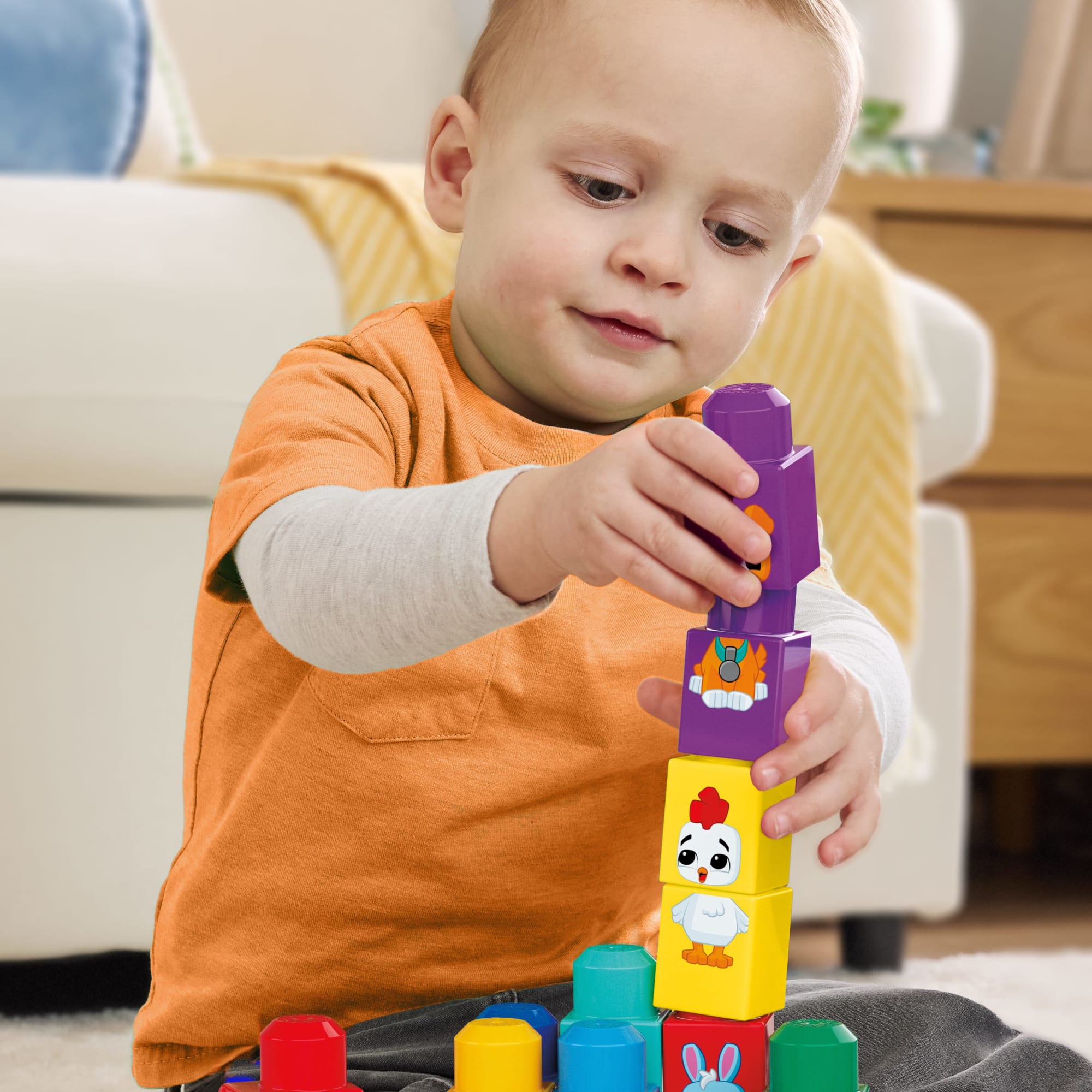 MEGA BLOKS Juguete de Construcción Tractor Animalitos Arma y Combina