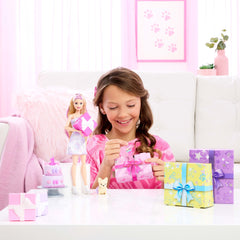 Barbie Party Unboxed Boneca Festa de Animais Vestido Azul