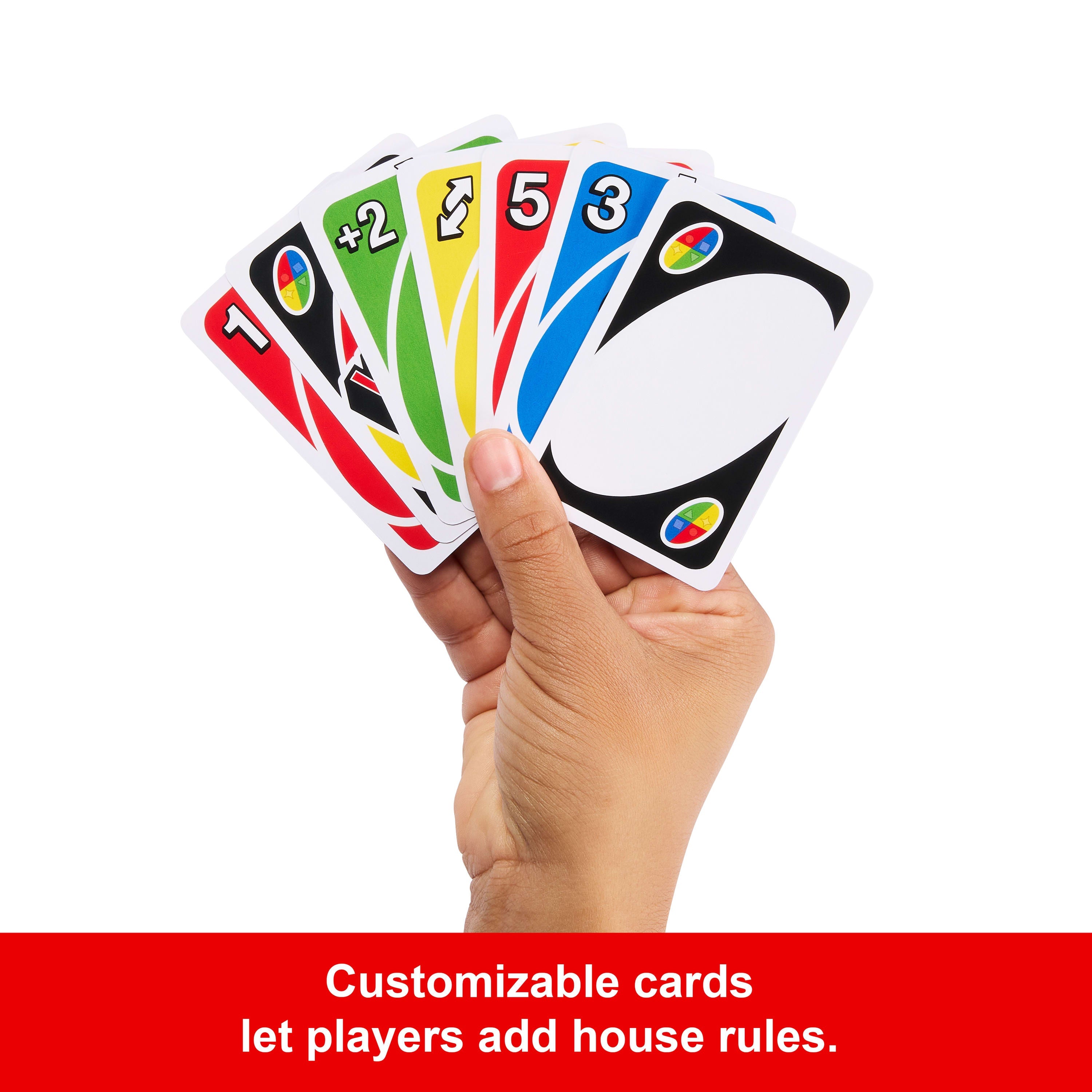 UNO Card Game For Kid, Adult & Family Night & Parties, Color Blind Accessible & Customizable Cards