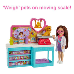 Barbie Doll Chelsea Pet Vet Playset With Doll, 4 Animals And 18 Pieces