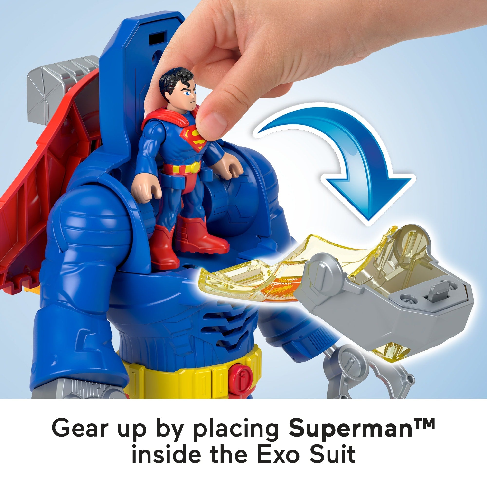 Imaginext DC Super Friends Superman insider & Exo Suit Robot With Lights & Sounds, 6 Pieces