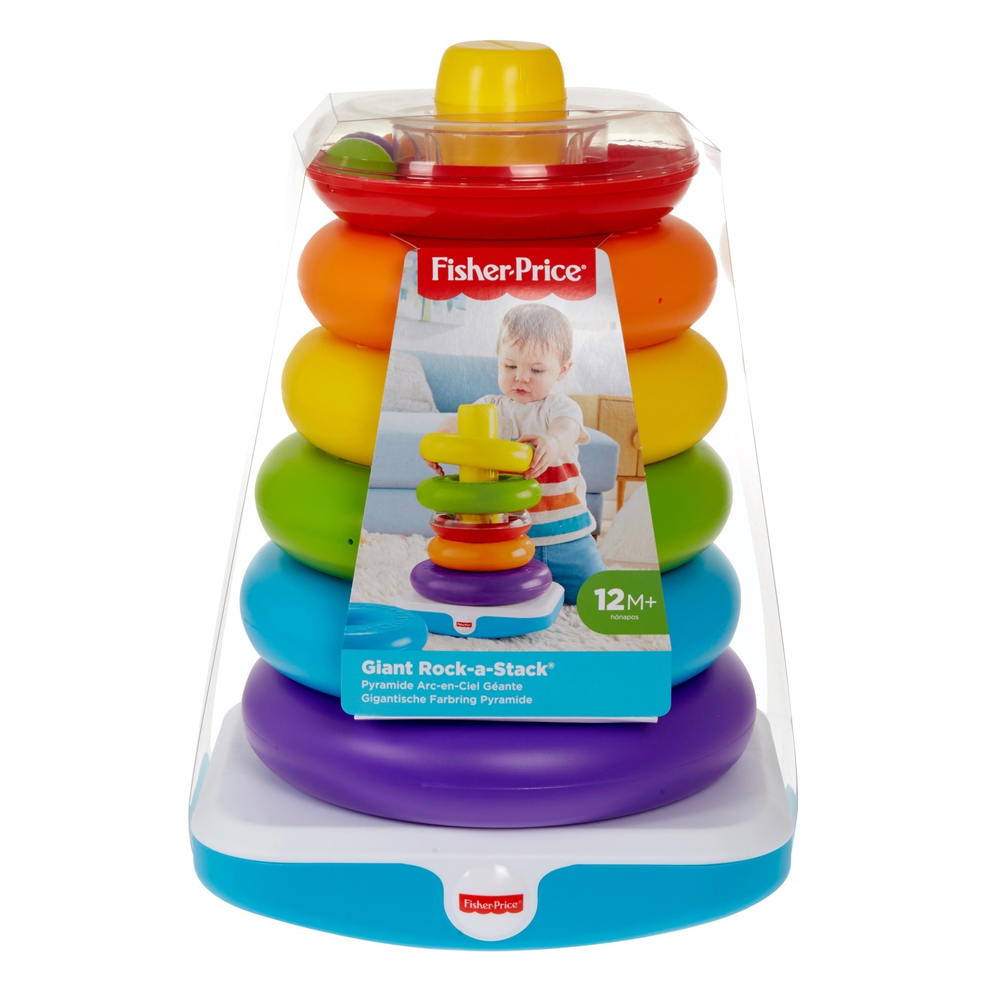 Fisher-Price Giant Rock-A-Stack Baby Toy, Ring Stacking Toy For Infants And Toddlers, 14+ Inches Tall