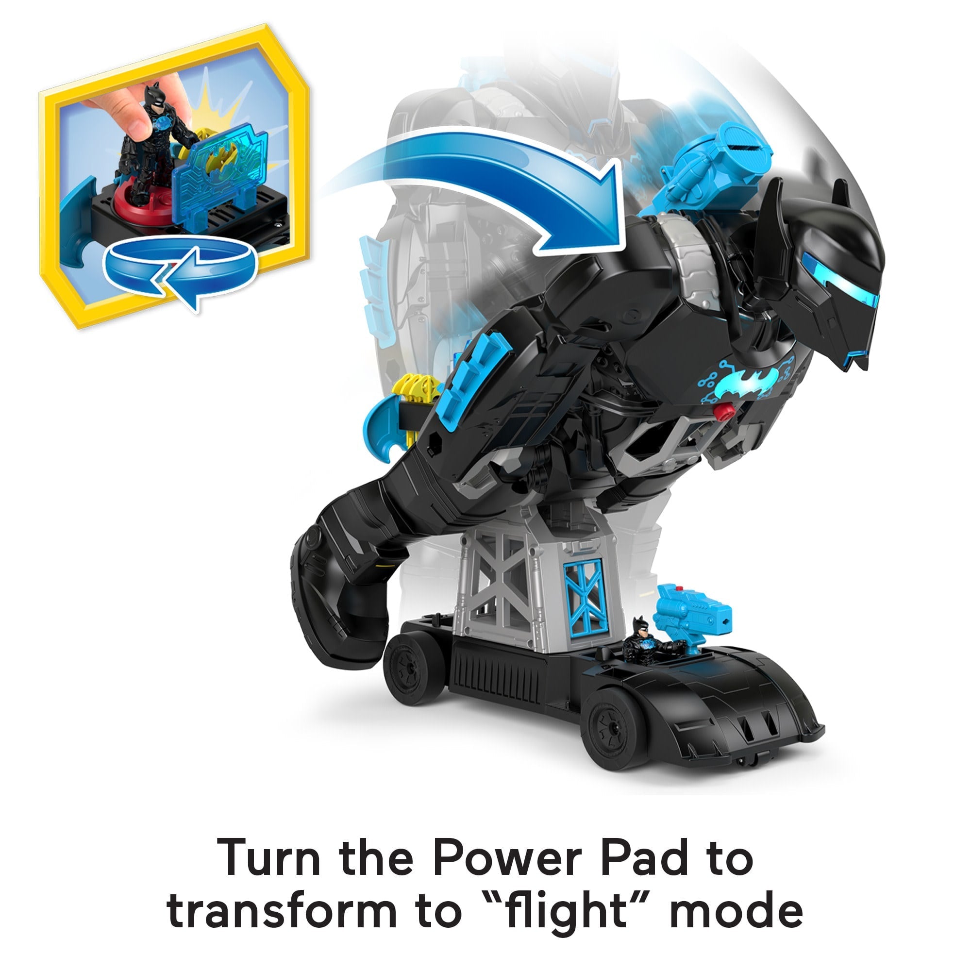 Imaginext DC Super Friends Batman Toy, 2-In-1 Robot & Playset With Lights & Sounds, Bat-Tech Batbot
