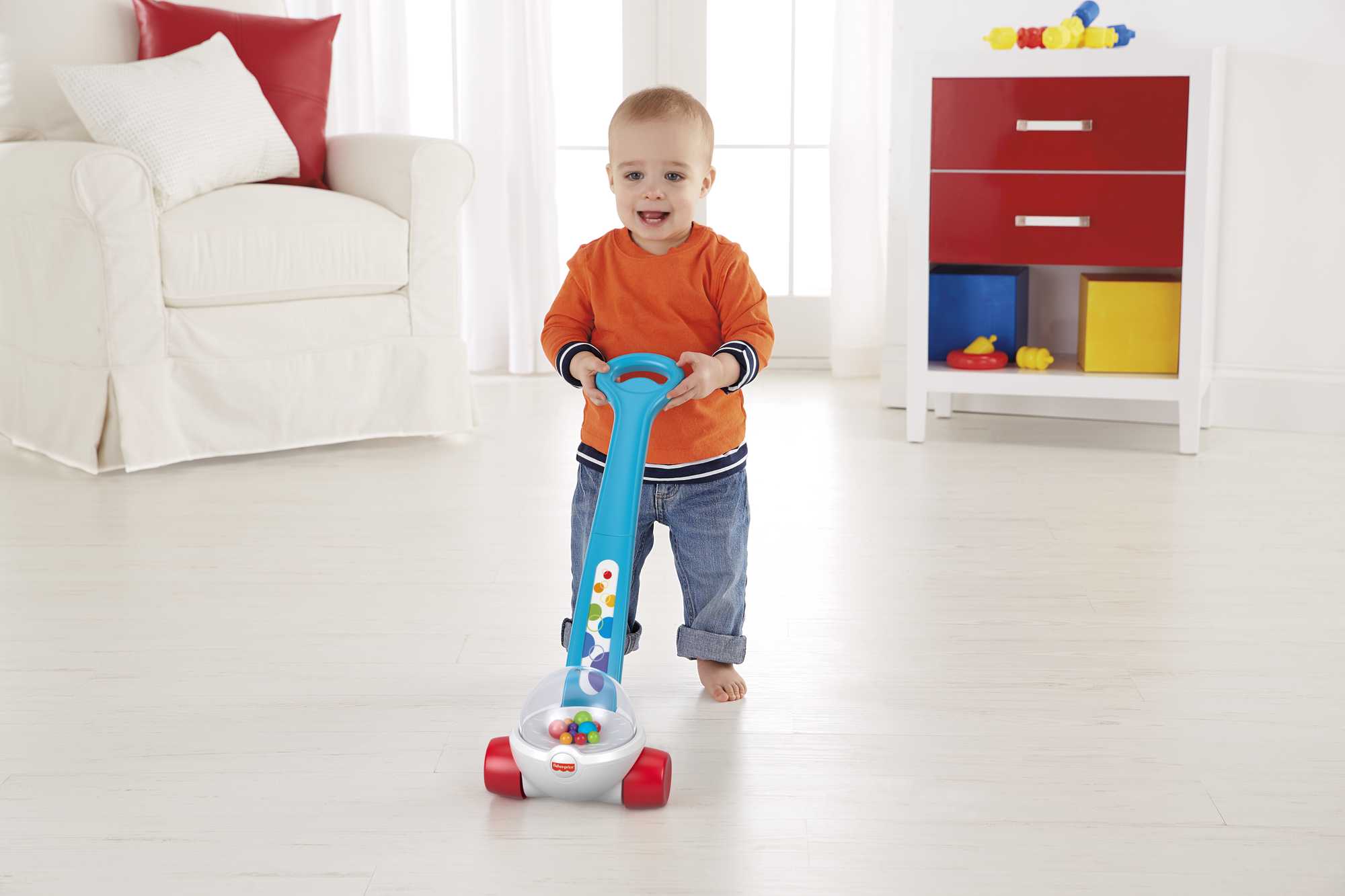 Fisher-Price Corn Popper Baby And Toddler Toy, Push Toy For 1 Year Old And Up, 2 Pieces, Blue