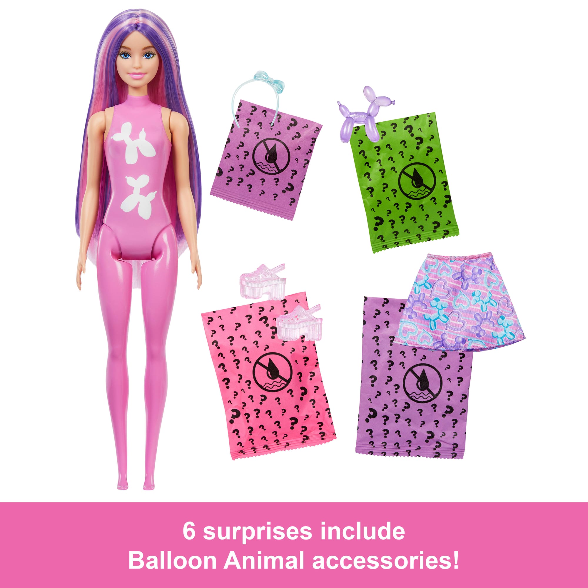 Barbie Color Reveal Balloon Animals Series Doll & Accessories With 6 Surprises