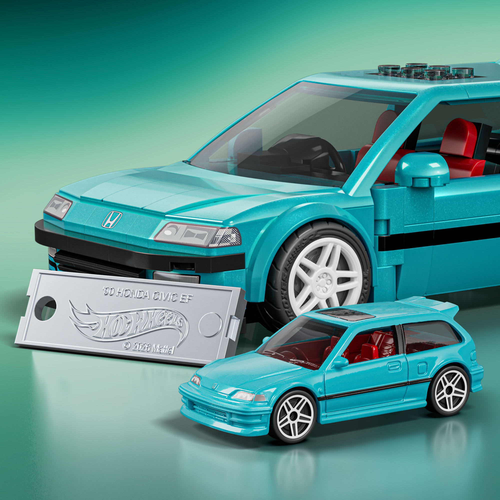 Mattel Brick Shop Hot Wheels Jogo de Construção Speed Custom '90 Honda Civic EF