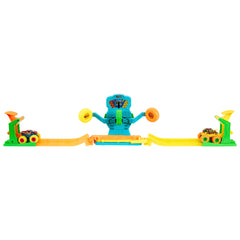 Hot Wheels-Coffret Neon Crashin’ Slamway-2 Véhicules, 2 Modes de Jeu