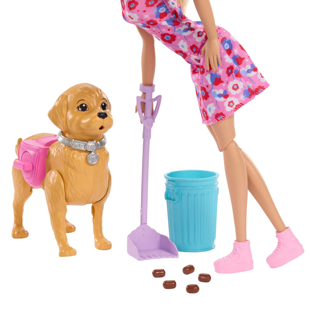 Barbie Coffret “Malibu” et Son Chiot Promenade et Besoins