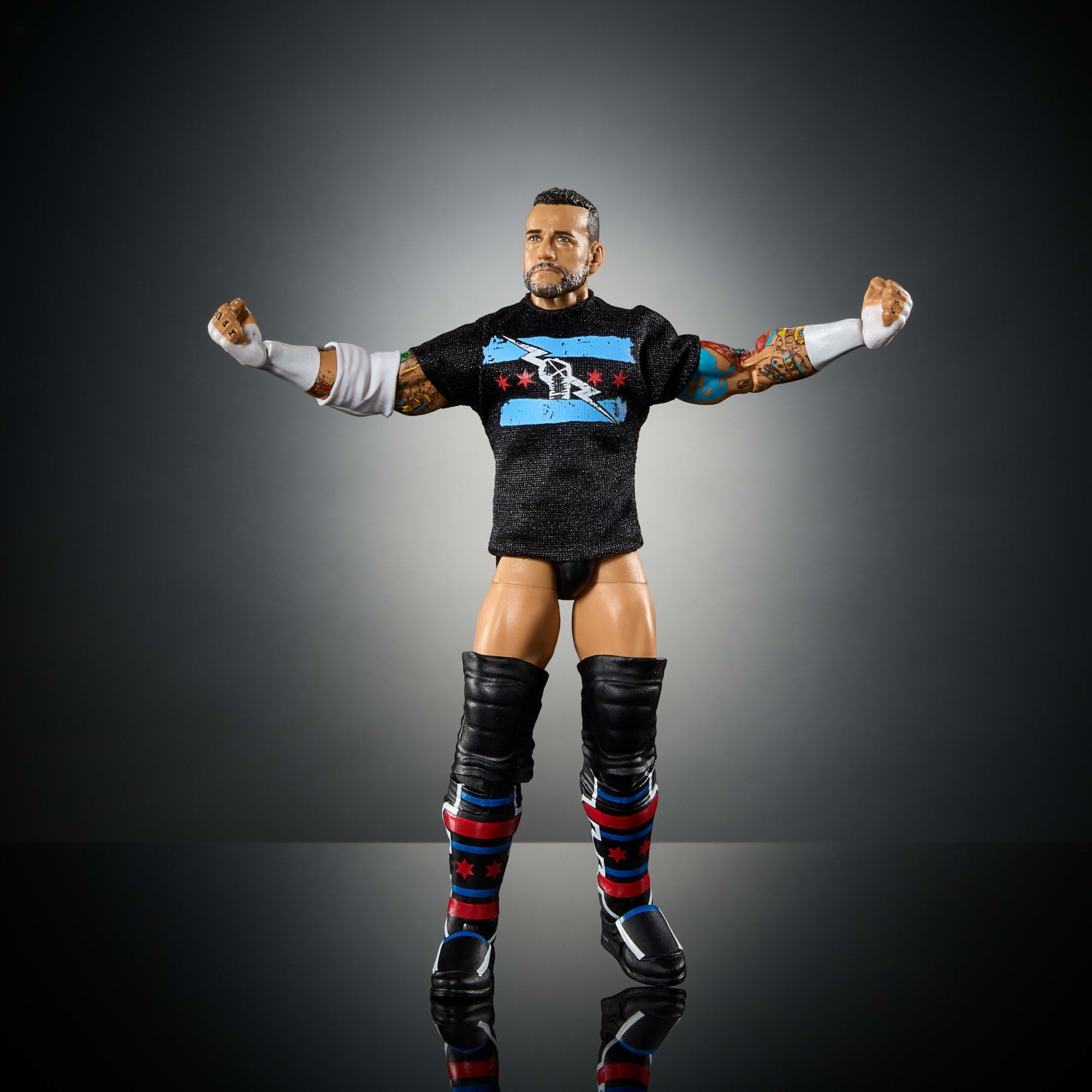 WWE Figura de Acción Elite Cm Punk negro