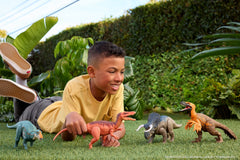 Jurassic World Rebirth Wild Roar Abelisaurus Dinosaur Toy, Tail Controlled Attack Chomp & Sound