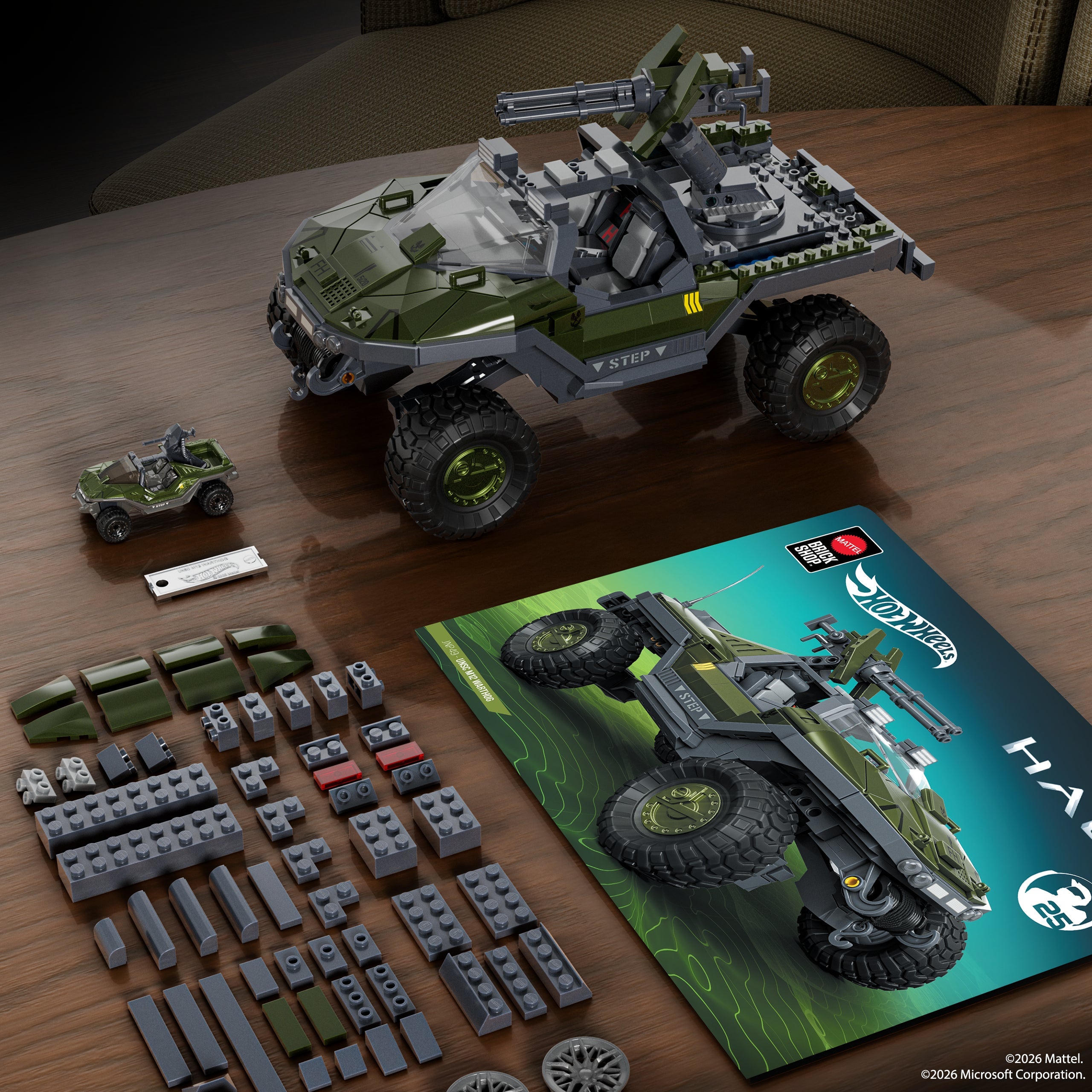 Mattel Brick Shop Hot Wheels Halo UNSC M12 Warthog Building Toy Kit