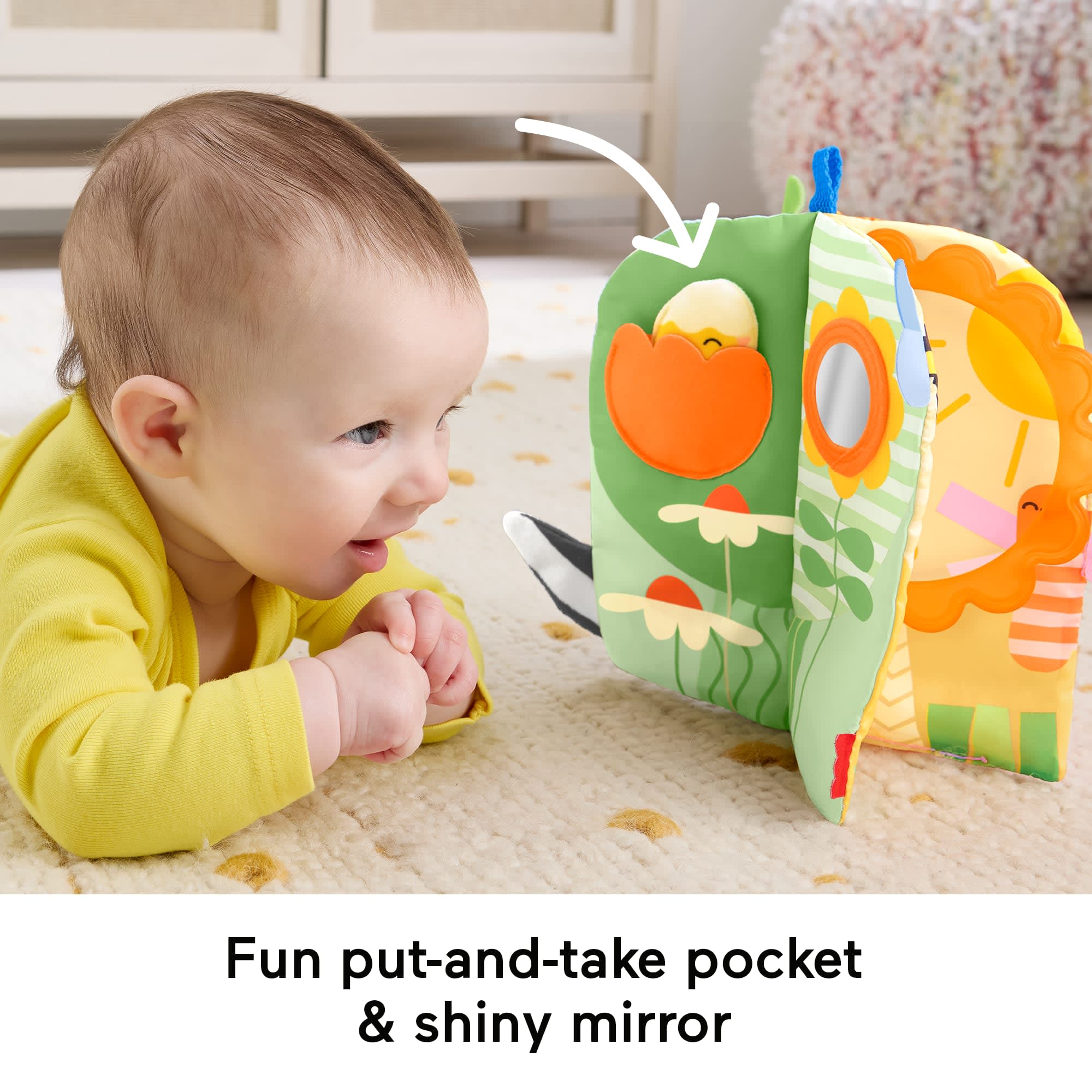Fisher-Price Sensory Seasons Soft Book, Newborn Tummy Time Busy Activity For Baby Ages 0+ Months