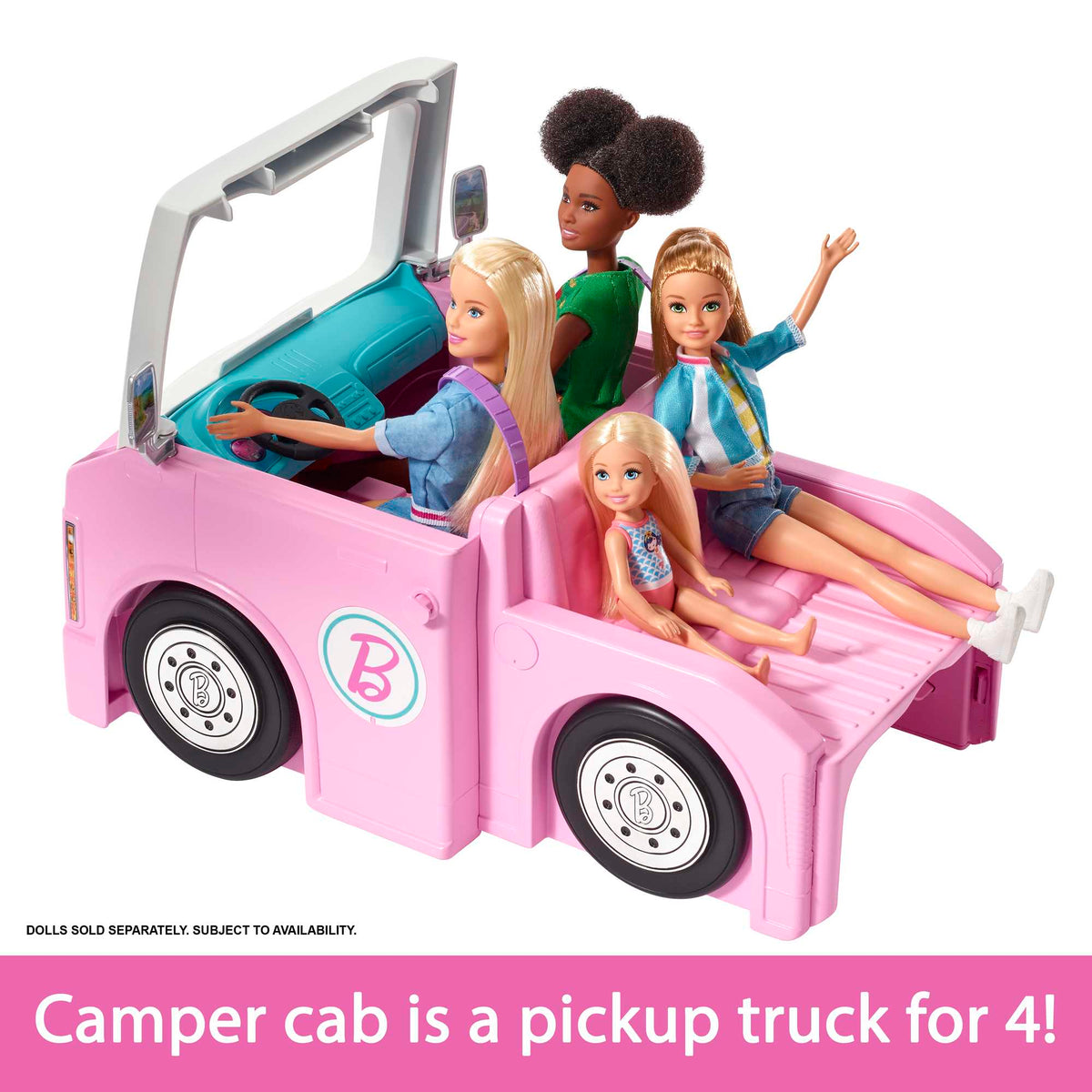 Barbie Camper, Doll Playset With 50 Accessories, Truck, Boat And House, 3-In-1 Dream Camper